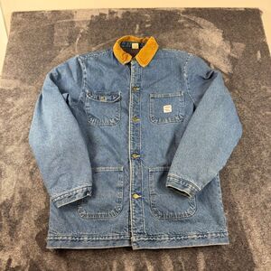 Vtg 80's Pointer Brand Blanket Lined Denim Jacket Chore Barn L Tall Made In USA
